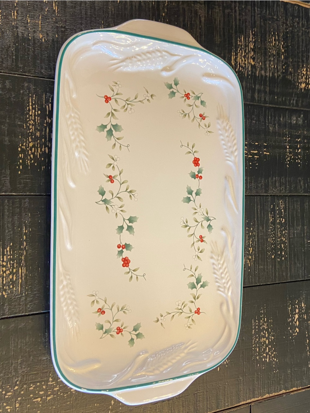 Pfaltzgraff Winterberry Serving Platter Rectangle 13.5” x 7.5” Made in the USA.